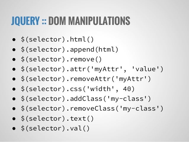 Jquery Dom Manipulations