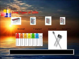 29
Bargraph 7-segment Starburst Dot matrix
Some Types of LEDs
 