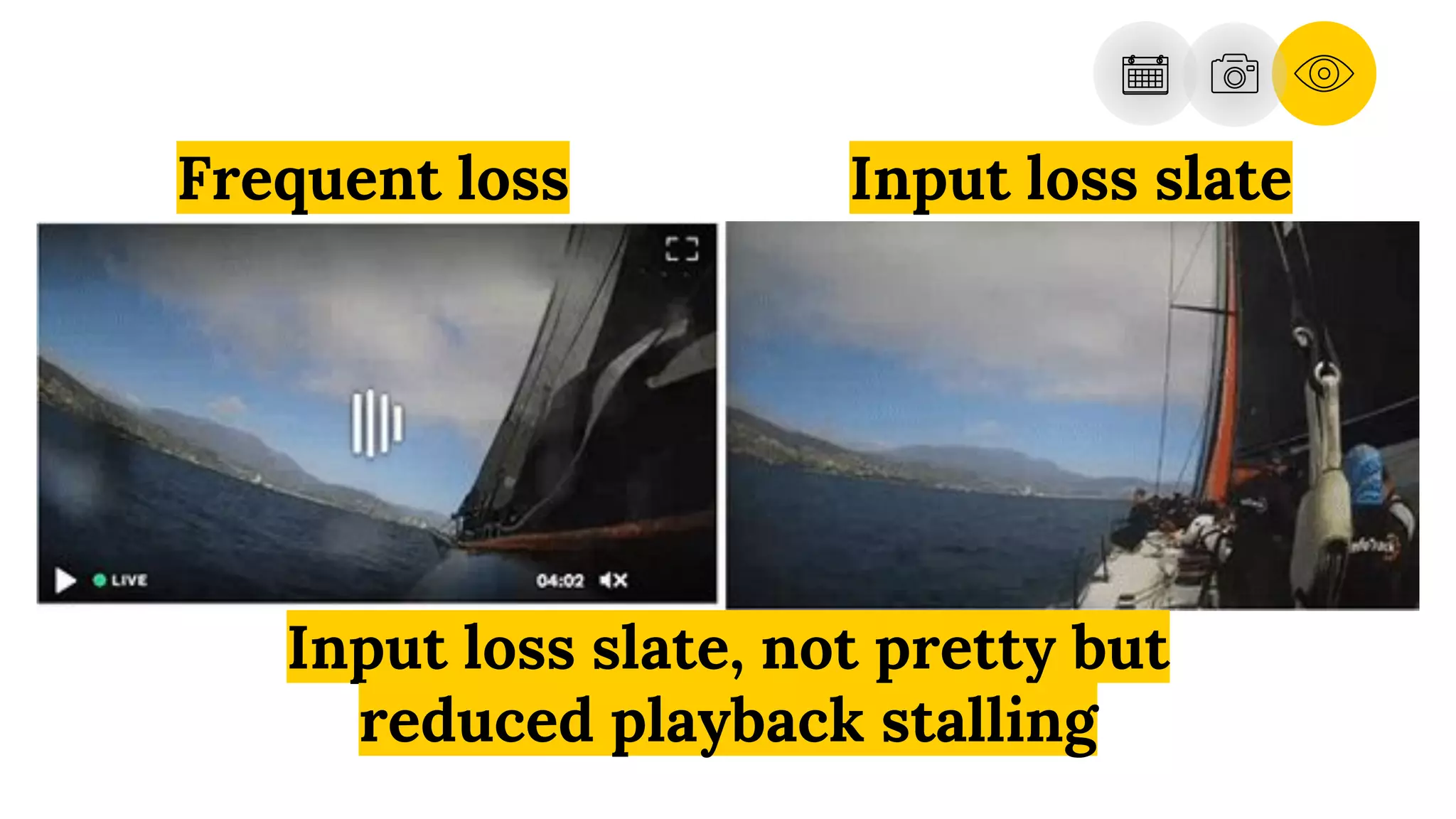 Frequent loss Input loss slate
Input loss slate, not pretty but
reduced playback stalling
 