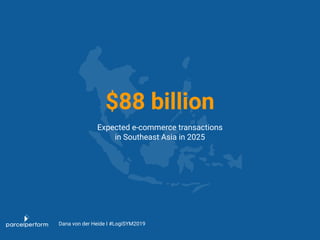 $88 billion
Expected e-commerce transactions
in Southeast Asia in 2025
Dana von der Heide I #LogiSYM2019
 