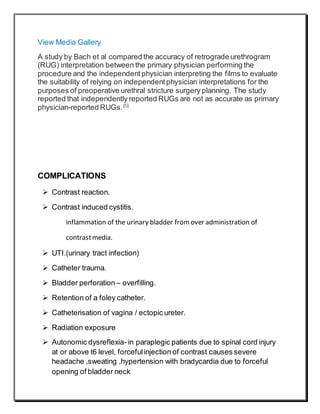 MICTURATING CYSTOURETHROGRPHY AND RETROGRATE UROGRAPHY - MCU/ RGU | DOCX