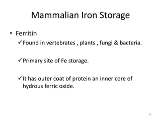 Metal ion transport and storage | PPTX