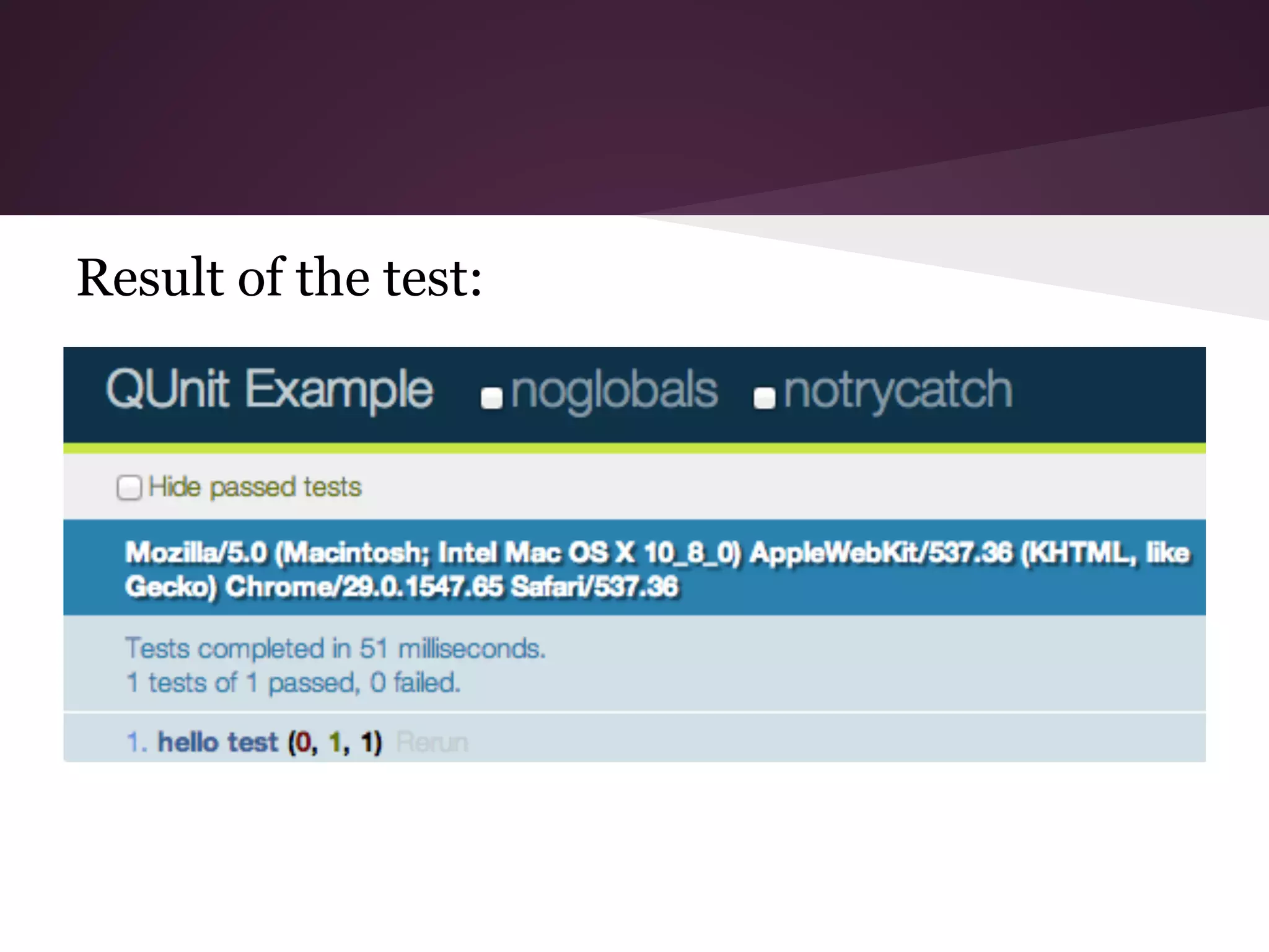 Result of the test: 