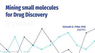 @giribio
Girinath G. Pillai, PhD @giribio
Mining small molecules
for Drug Discovery
Girinath G. Pillai, PhD
@giribio
 