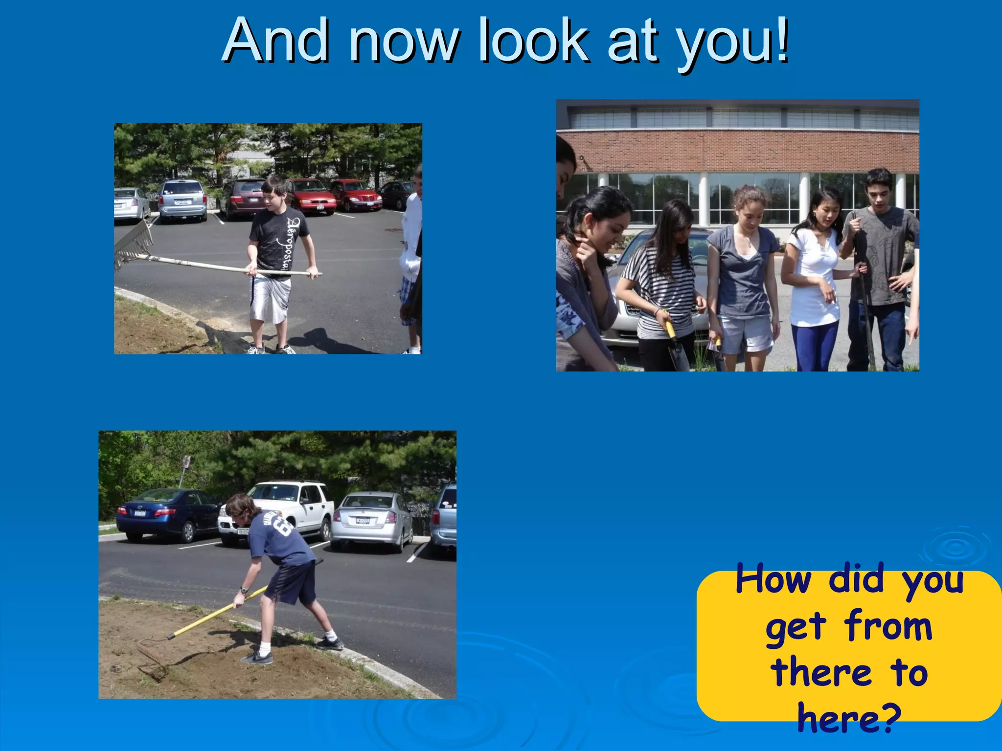 And now look at you!




                 How did you
                  get from
                  there to
                   here?
 