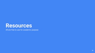 Resources
All are free to use for academic purpose
36
 
