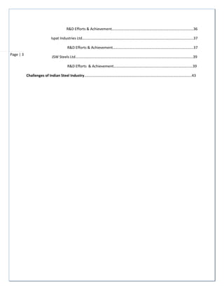 ANALYSIS OF MAJOR STEEL INDUSTRY IN India | PDF