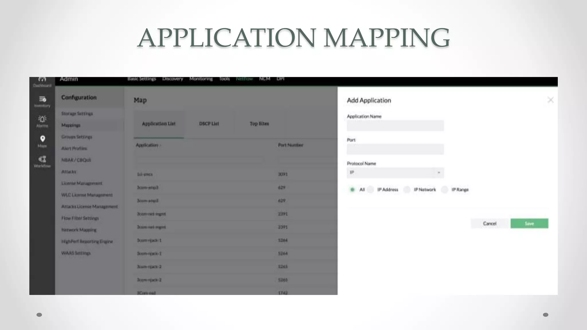 APPLICATION MAPPING
 