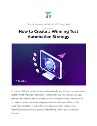 How to Create a Winning Test Automation Strategy | PDF