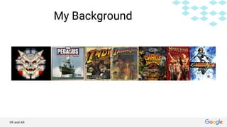 VR and AR
My Background
 