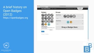 A brief history on
Open Badges
(2012)
https://openbadges.org
 