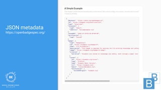 JSON metadata
https://openbadgespec.org/
 