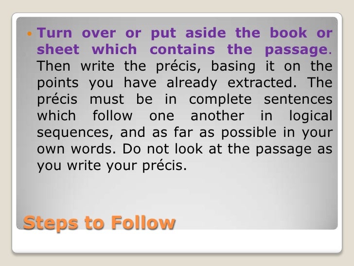 precis writing examples