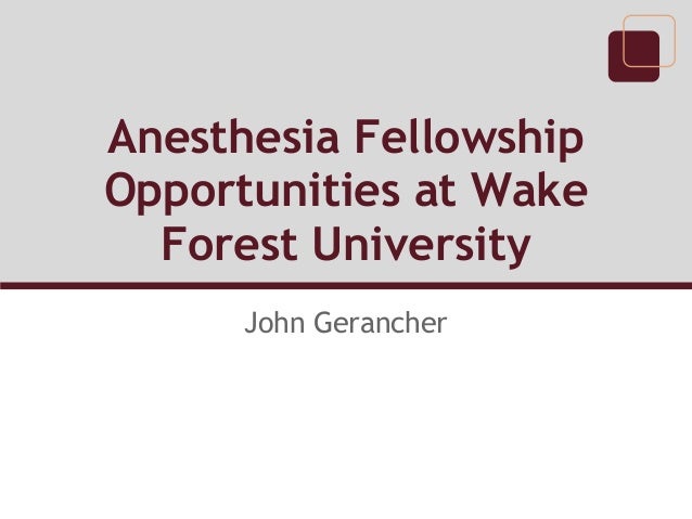 wake forest anesthesiology
