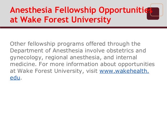 wake forest anesthesiology
