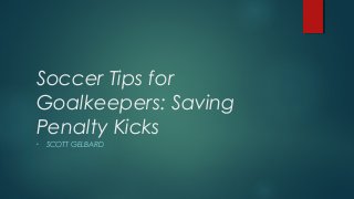 Soccer Tips for
Goalkeepers: Saving
Penalty Kicks
•

SCOTT GELBARD

 