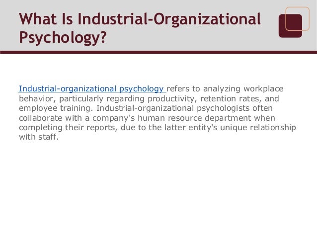 what is industrial and organisational psychology