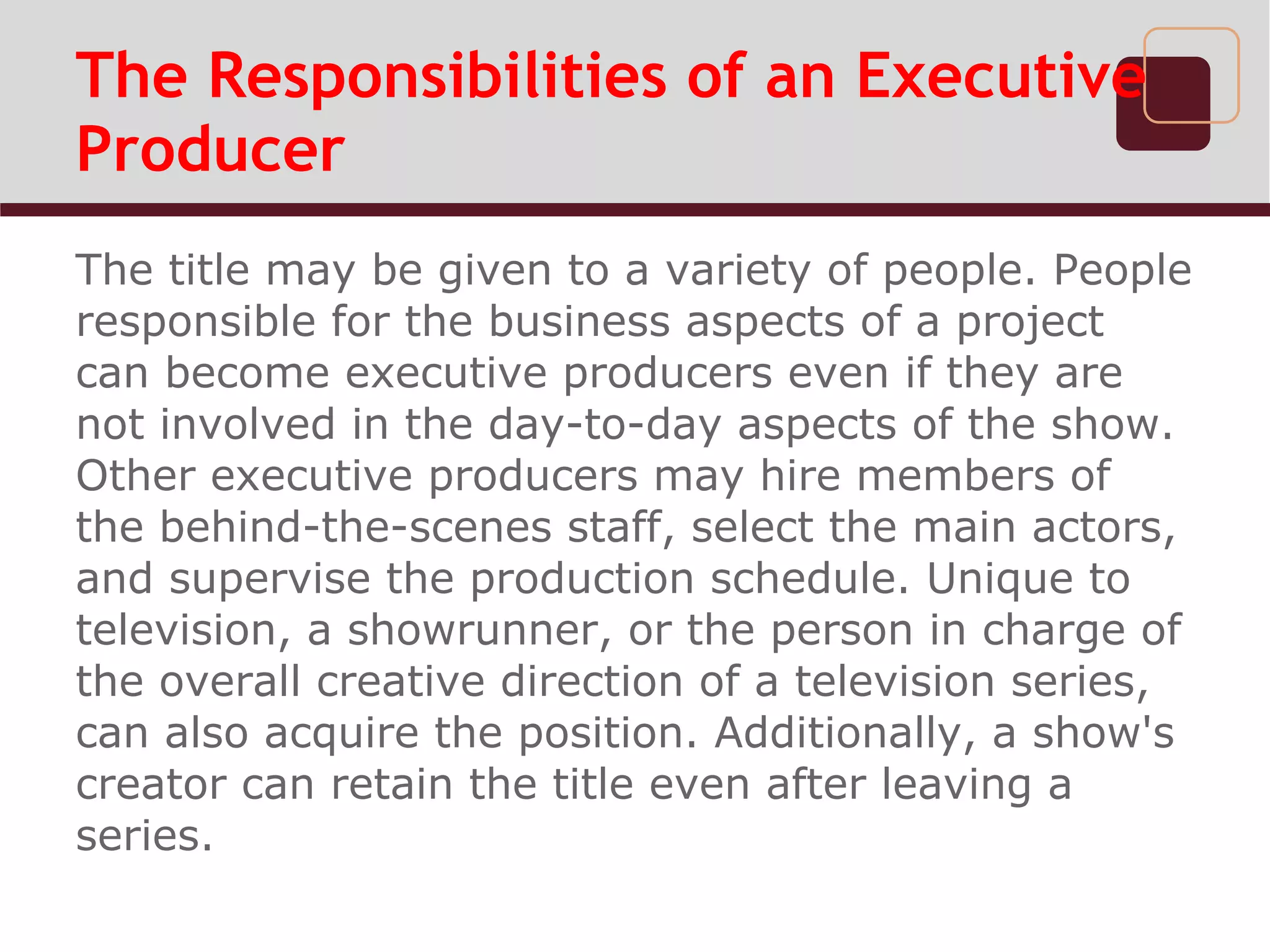 TV Show Producer