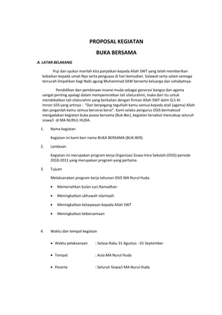 Copy of proposal kegiatan buka bersama | PDF