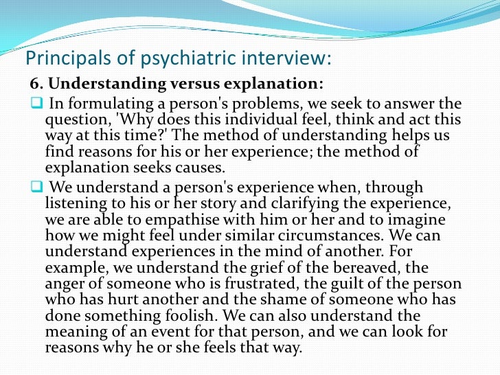 Copy of psychiatric interview