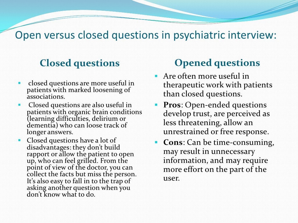 Copy of psychiatric interview