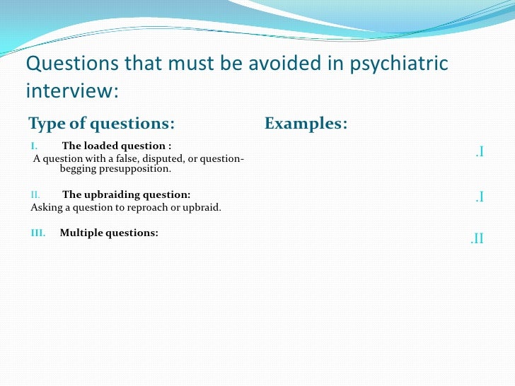 Copy of psychiatric interview