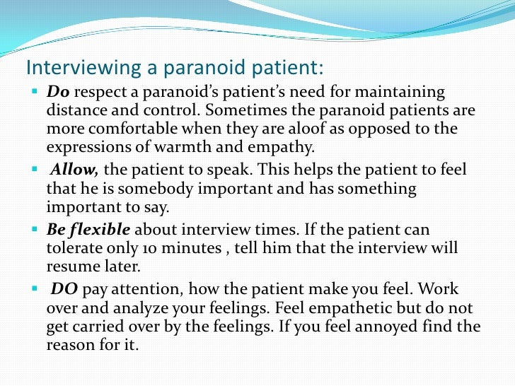 Copy of psychiatric interview