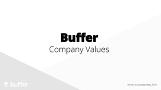 Buffer
Company Values
Version 2.0 Updated May 2018
 
