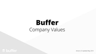Buffer
Company Values
Version 2.0 Updated May 2018
 