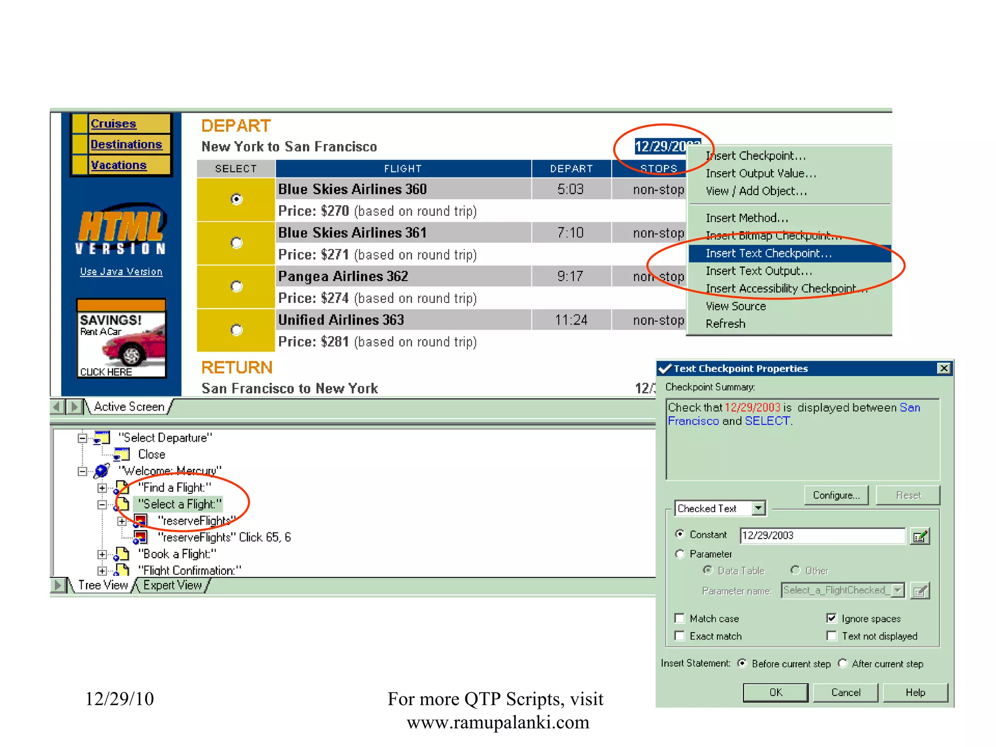 Demo…… 12/29/10 For more QTP Scripts, visit  www.ramupalanki.com 