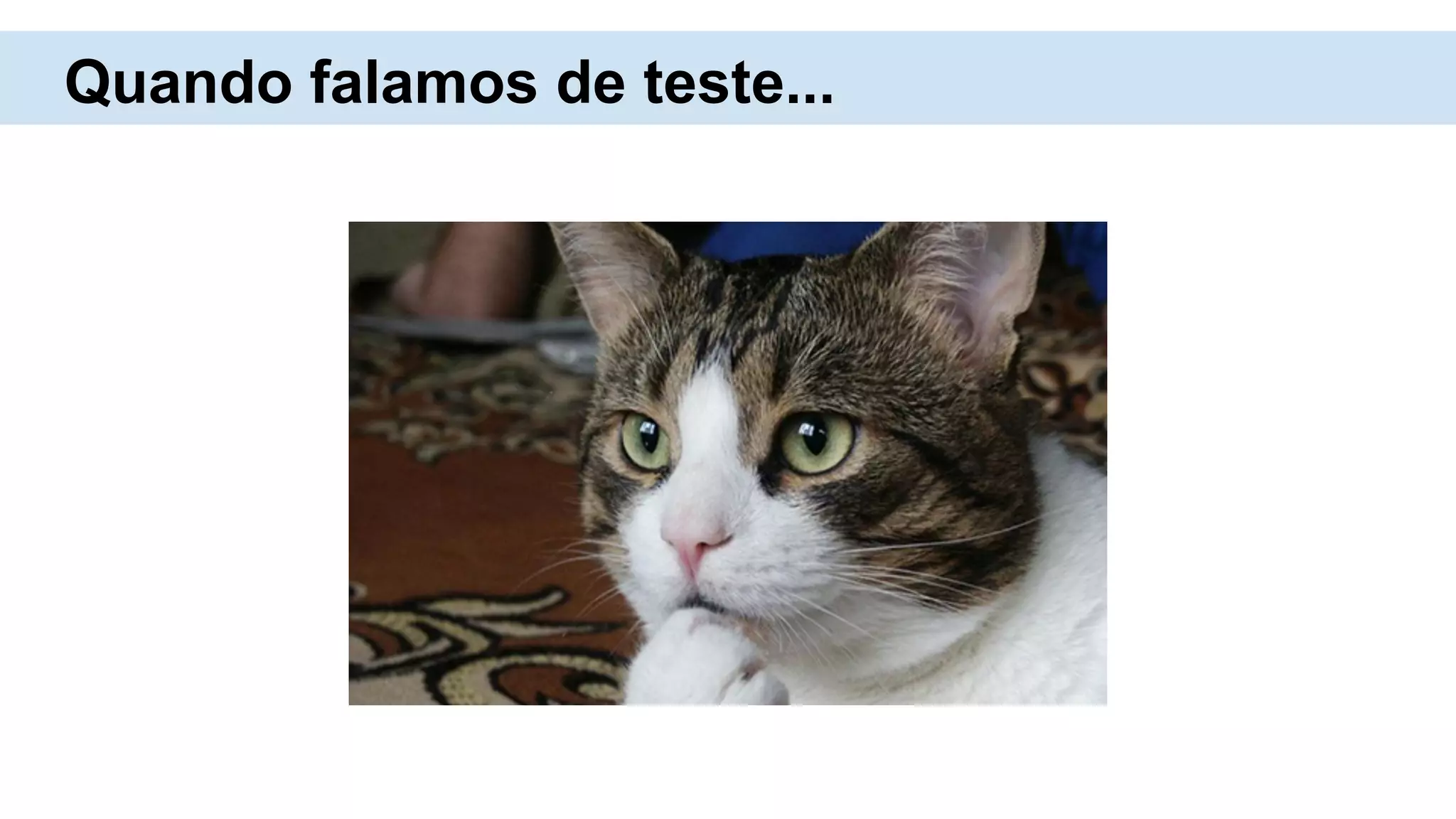 Quando falamos de teste...
 