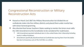 Reconstruction Overview Comprehensive Overview of Reconstruction Plans and Amendments Post ...