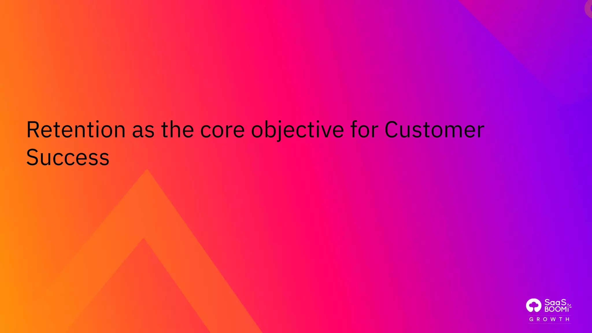 Retention as the core objective for Customer
Success
 