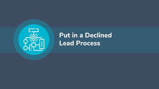 Put in a Declined
Lead Process
 
