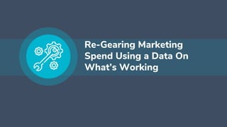 Re-Gearing Marketing
Spend Using a Data On
What’s Working
 