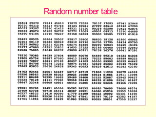 Random Tables Format Samples Types and Methods | PPT