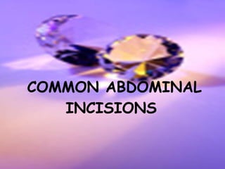 COMMON ABDOMINAL INCISIONS  