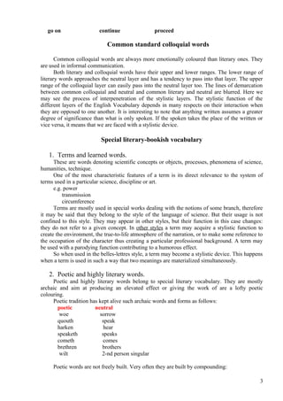 Copy of sdev stylistic differentiation of the english vocabulary | DOC