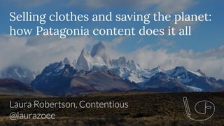 Selling clothes and saving the planet: how Patagonia content does it all | Laura Robertson