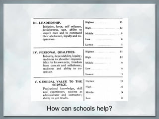 How can schools help?
 