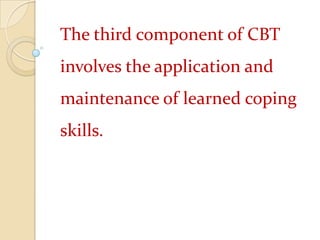 2. Coping skills- Progressive relaxation and cue-controlled brief relaxation exercises are used to decrease muscle tension, reduce emotional distress, and divert attention from pain. 