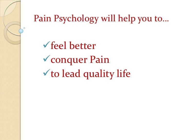Pain management psychology