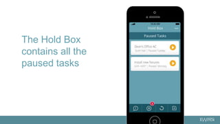 The Hold Box
contains all the
paused tasks
 