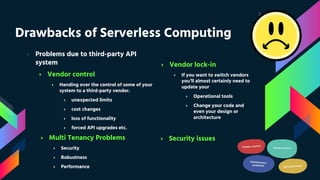 Serverless Technology Examples Designing Serverless Architectures on AWS | PDF