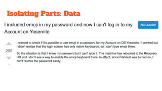 Isolating Parts: Data
 