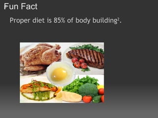 Fun Fact ﻿    Proper diet is 85% of body building 2 . 