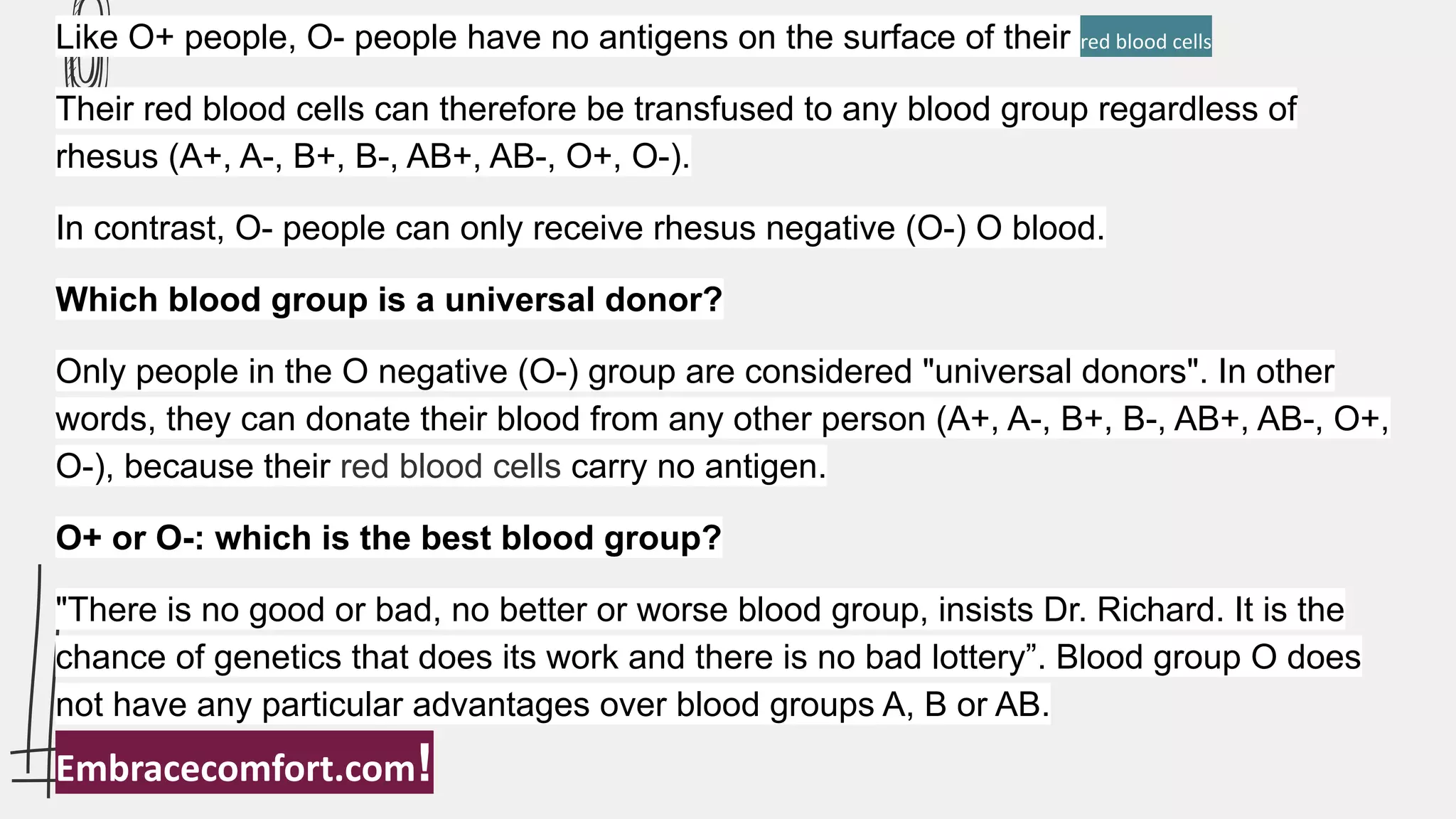 O positive (O+) or O negative (O-) blood group: what are the ...