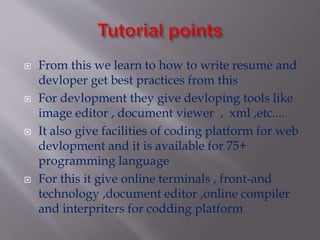 Copy of tutorial points | PPT