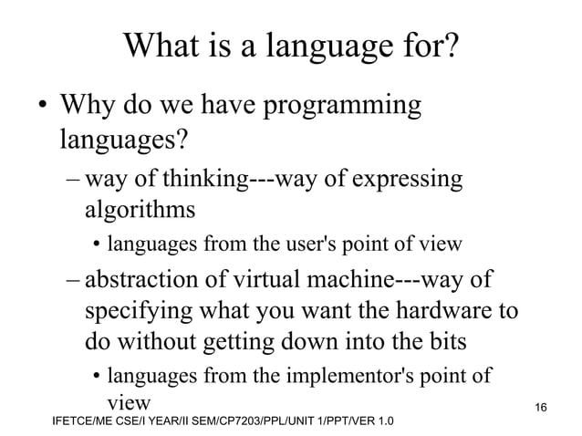 principle of programming language subject unit-1 | PPT | Programming ...