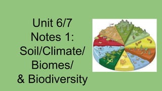 Unit 6/7
Notes 1:
Soil/Climate/
Biomes/
& Biodiversity
 